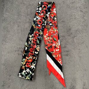 Burberry silk reversible twilly scarf